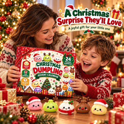 🎄 24 Days of Christmas Surprises! 🎁 Cute Dumpling Squishy Advent Calendar – The Perfect Holiday Gift for Kids!