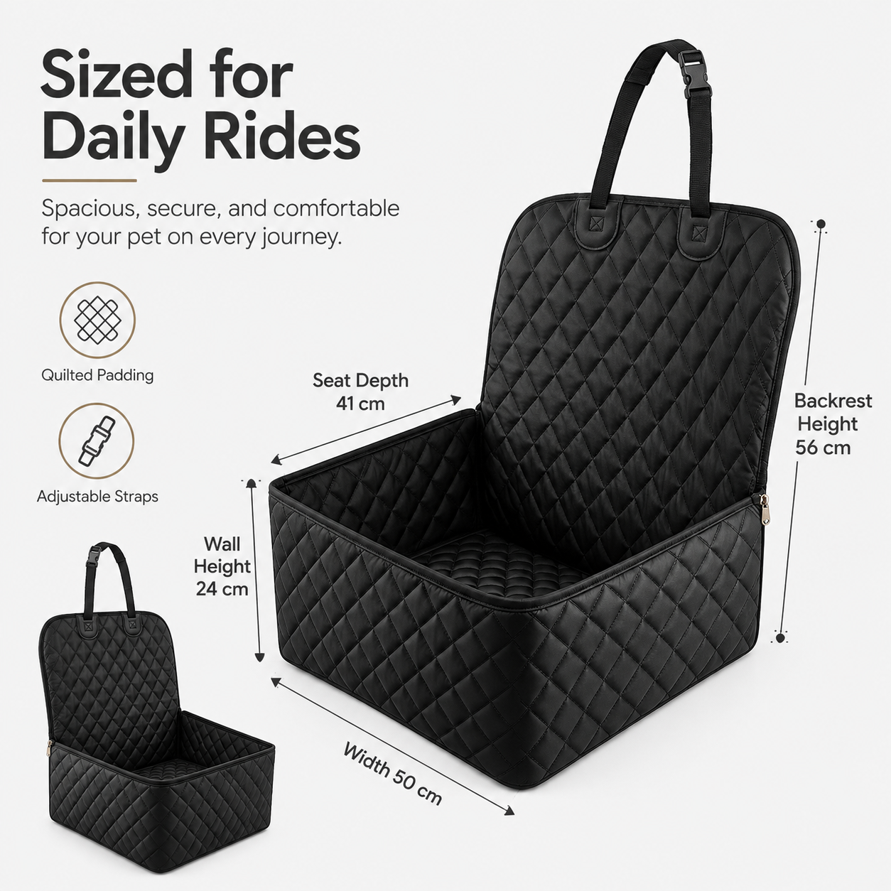 Quilted Pet Car Seat Protector