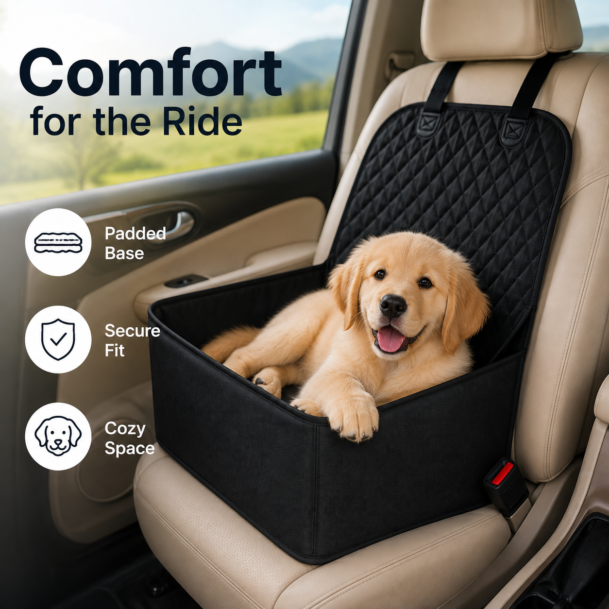 Quilted Pet Car Seat Protector