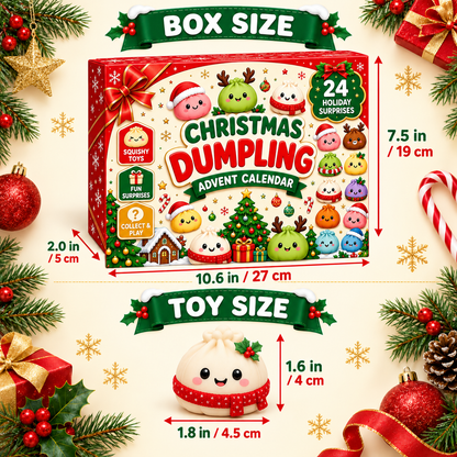 🎄 24 Days of Christmas Surprises! 🎁 Cute Dumpling Squishy Advent Calendar – The Perfect Holiday Gift for Kids!
